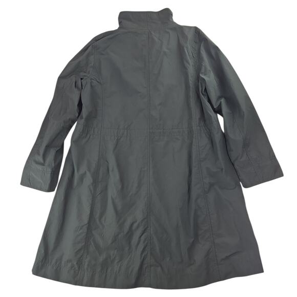 Eilleen Fisher | Grey, Knee Length, High Collar Jacket | Size Medium - Picture 6 of 7